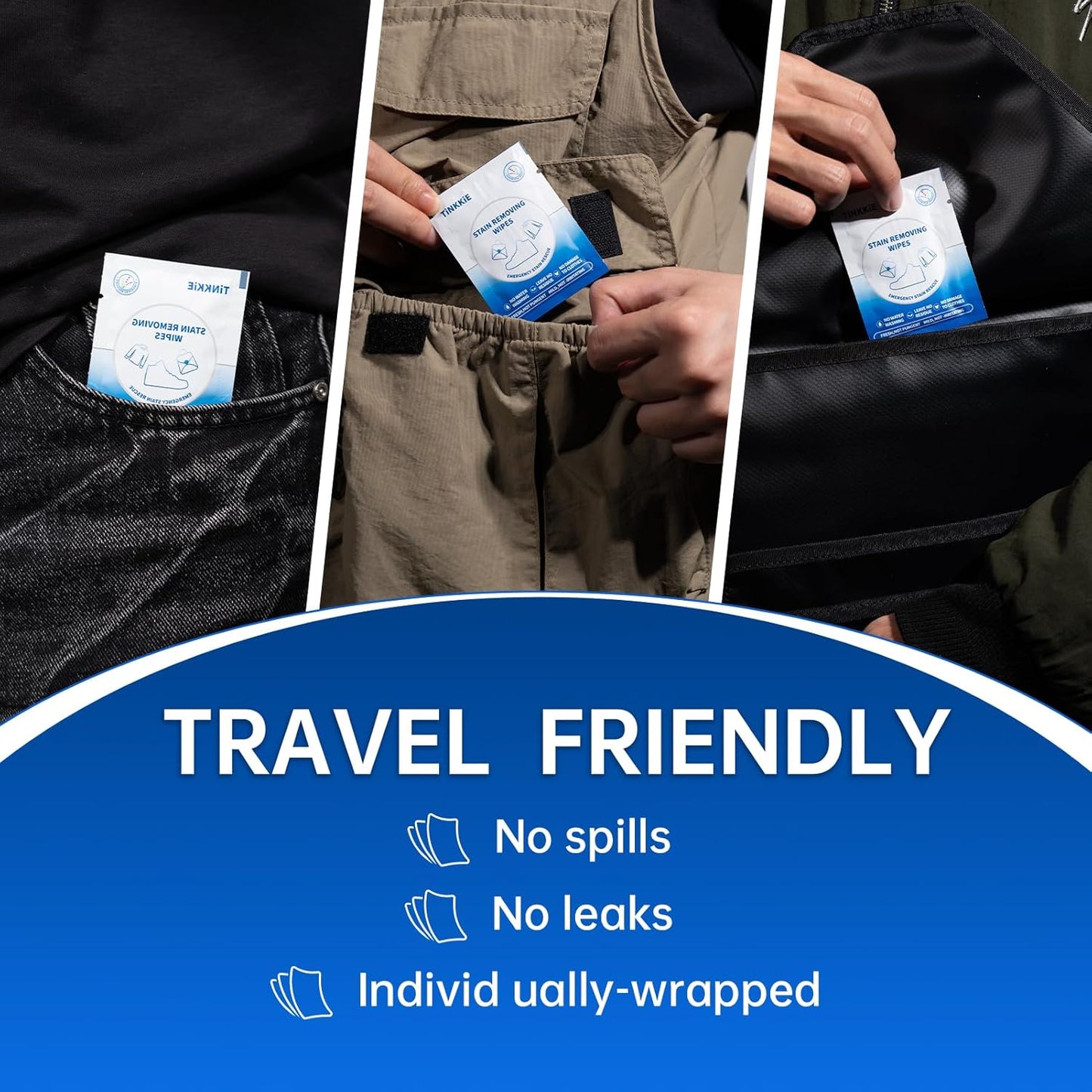 200-Pack Stain Remover Wipes, Portable Clothing Stain Remover Wipes, Instant Stain Remover and Individually Wrapped, Stain Removers for Clothes, Shoes And Surface cleaning of headphones