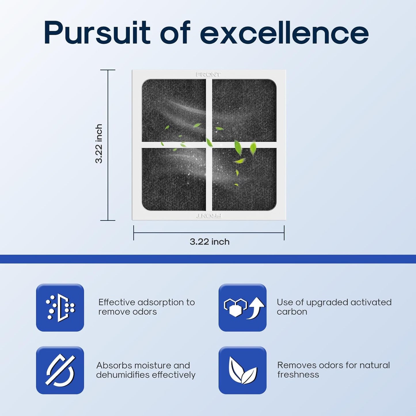 ICEPURE AF004 Refrigerator Air Filter Replacement for LG LT120F, Kenmore Elite 469918, 9918, ADQ73214402, ADQ73214404, ADQ73334008, 4PACK