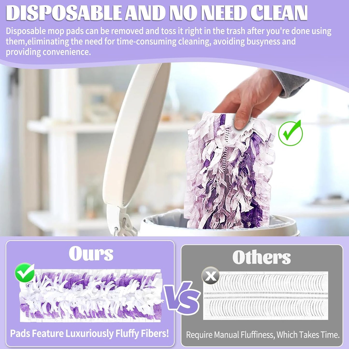 25 Pack Disposable Mop Pads for Swiffer Power Mop Pads, Replacement for Swiffer Power Mop Refills Compatible with Swiffer Power Mop Pads, Multi-Surface Mop and PowerMop Wood Mop Floor Cleaning