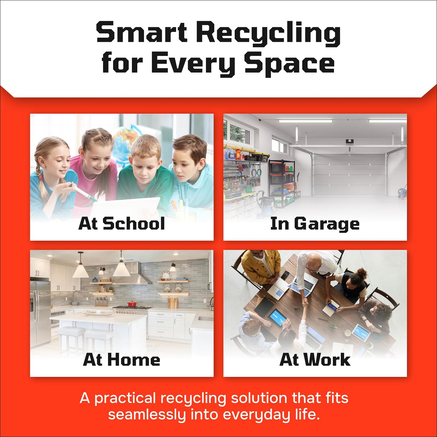 6 Gallon Stackable Recycling Bins for Homes, Garages, Offices Made of 100% Recycled Plastic - (Grey, 1 Pack)