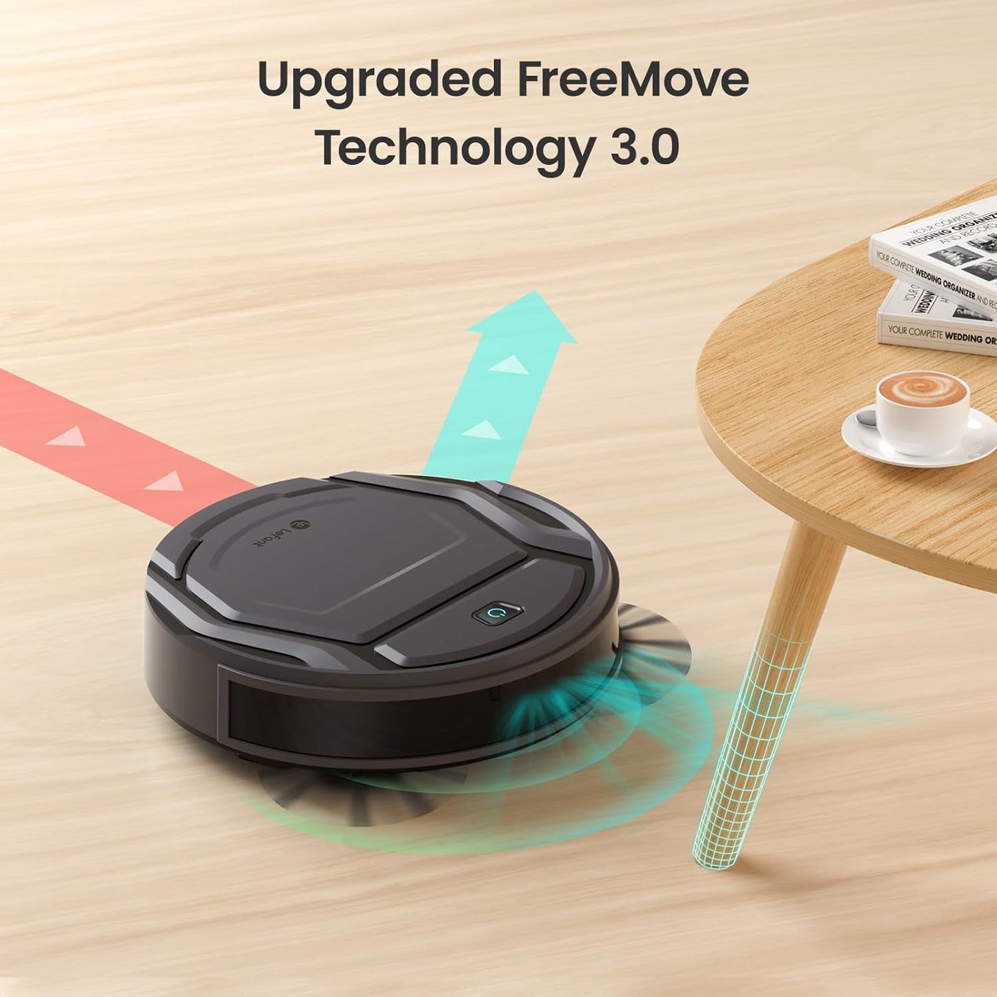 Lefant Robot Vacuum Cleaner M210 Pro,Slim,Quiet,2200Pa Suction,120 Min Self-Charging Robotic Vacuums, Freemove 3.0,WiFi/APP/Alexa,6 Cleaning Modes Ideal for Hard Floors Pet Hair Low Carpet,Black