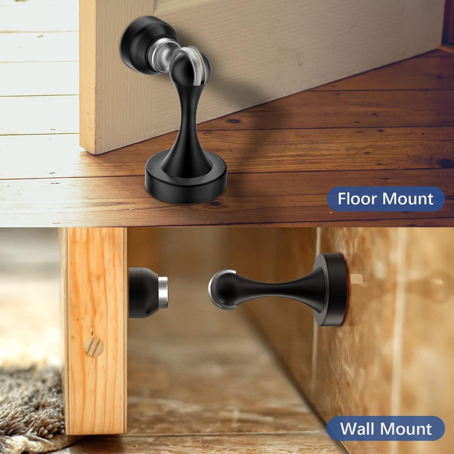 Magnetic Door Stop Stainless Steel，Door Stopper, Heavy Duty for Various Door Types, Keep Your Door Open, Wall Mount Door Holder/Catch