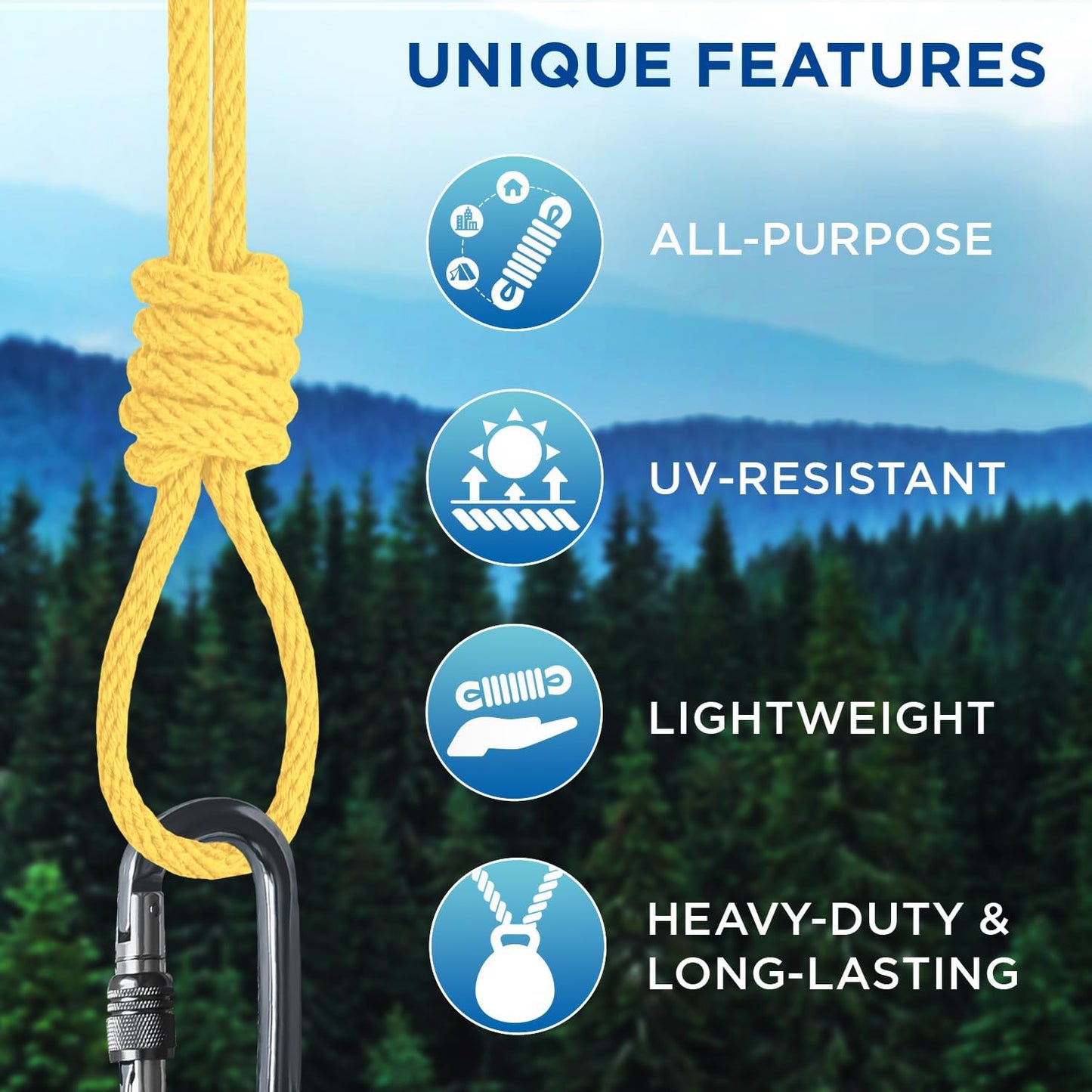 TECEUM Cotton Rope 3/16” (5 mm) – 100 FT – Strong All-Purpose Braided Rope – Natural Cotton – for Crafting, Сamping, Clothes Line, DIY, Indoor & Outdoor Use – Yellow