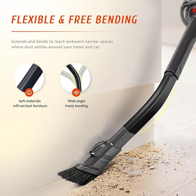 Flexible Crevice Tool Vacuum Attachments Compatible with Dyson V7 V8 V10 V11 V12 V15 Gen5 G5 Vacuum Cleaner 971433-01, Extendable Quick Release Slim Nozzle Brush for Hard-to-Reach Gaps