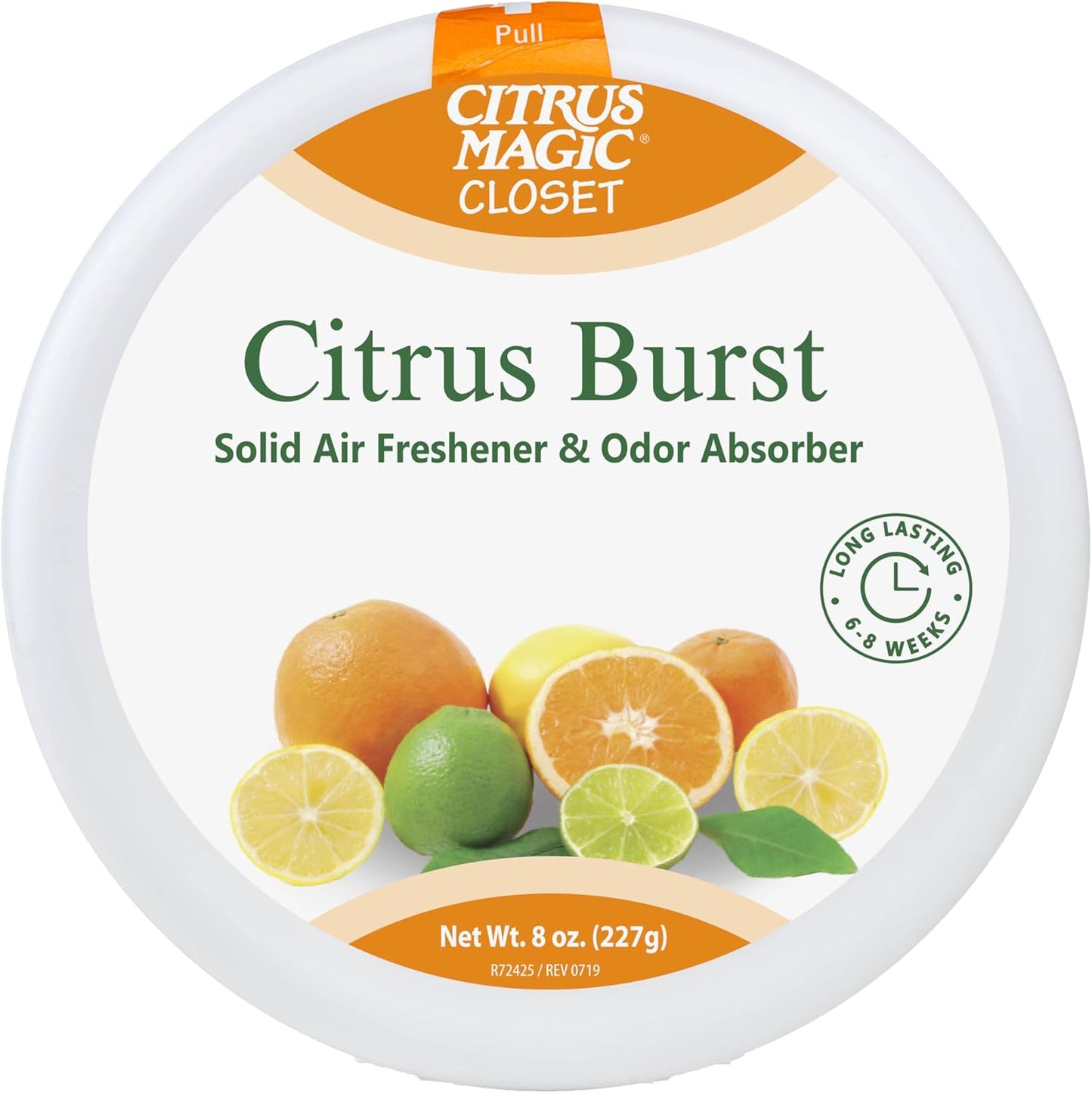 Citrus Magic For Closets Odor Absorbing Solid Air Freshener, Citrus Burst, 8-Ounce, Pack of 3