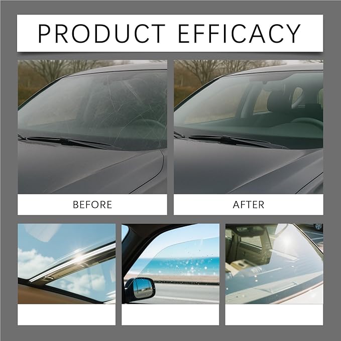 Q4 Windshield Cleaner,Q4 Glass Guard,Glass Emulsion Cleaner,Glass Handle Oil Film Remover Lotion,Car Windshield Oil Film Remover,Removes Oilfilm & Smudges (2PCS)