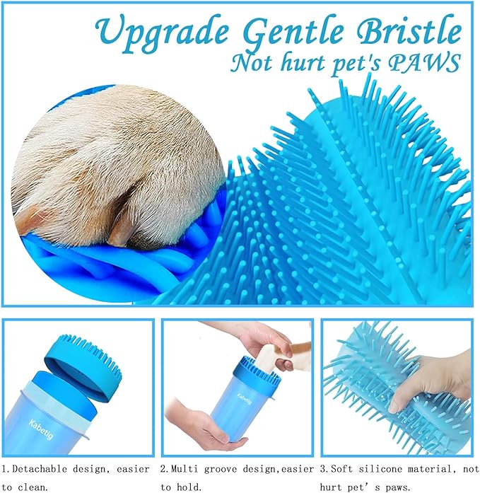 Dog Paw Cleaner & Washer for Large/Extra Large Breeds - Muddy Paws Easy Cleaning Cup for Big Dogs - Includes 3 Absorbent Towels(Blue)