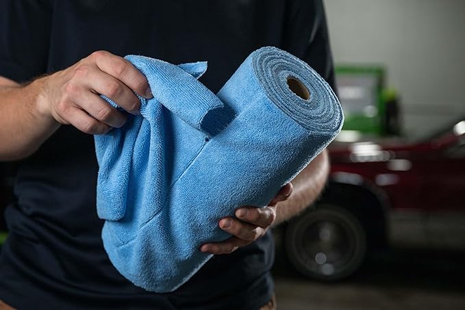 Autofiber Roll-o-Rags Microfiber Towels on a Roll, Tear Off Sheets - Blue, 12 inch x 12 inch, 30/roll