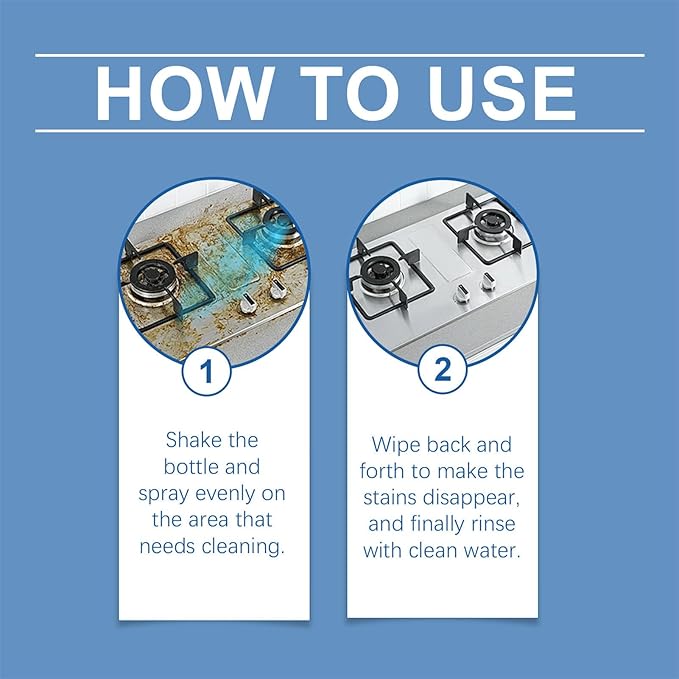 Grease Cleaner, Cleaning Multi-Purpose Degreaser, 100ml Heavy Duty Kitchen Grime Remover Spray for Tough Stains, Powerful Degreaser with Fast Action Formula, for Window Glass Appliance Countertop