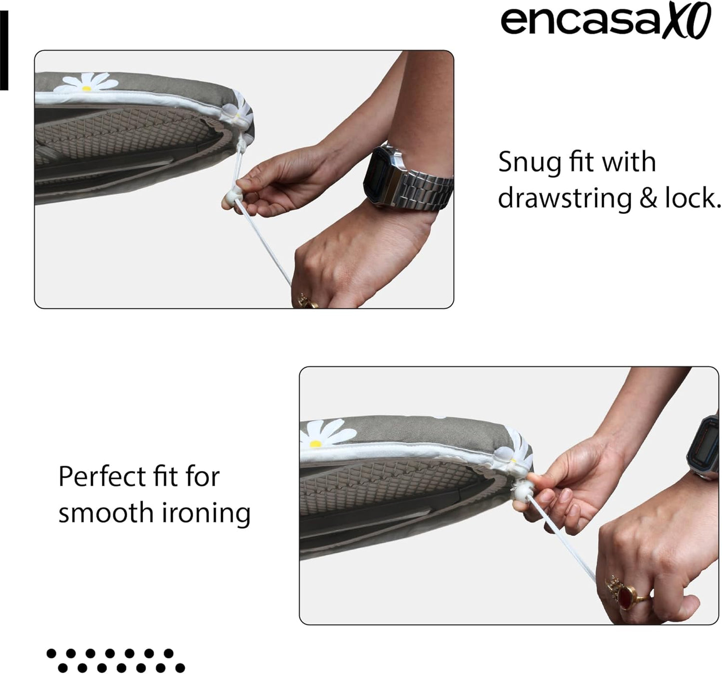 Encasa XO Ironing Board Cover and Pad 28"x12" - Thick 3mm Felt Padding, Drawstring Tightening & Lock, Easy Fit, Scorch & Stain Resistant, Fits Mini Ironing Board - Aztec