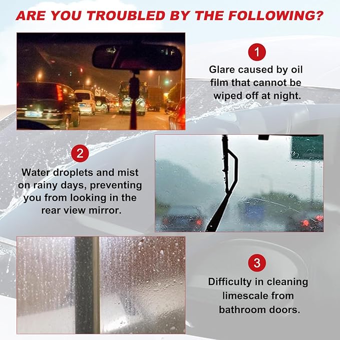 Automotive Oil Film Cleaning Brush for Car Windows Car Glass Oil Film Cleaner,2026 New Cars Window Glasses Cleaning Boar with Extra Cleaner, Universal Cars Clear Vision Glass Cleaner