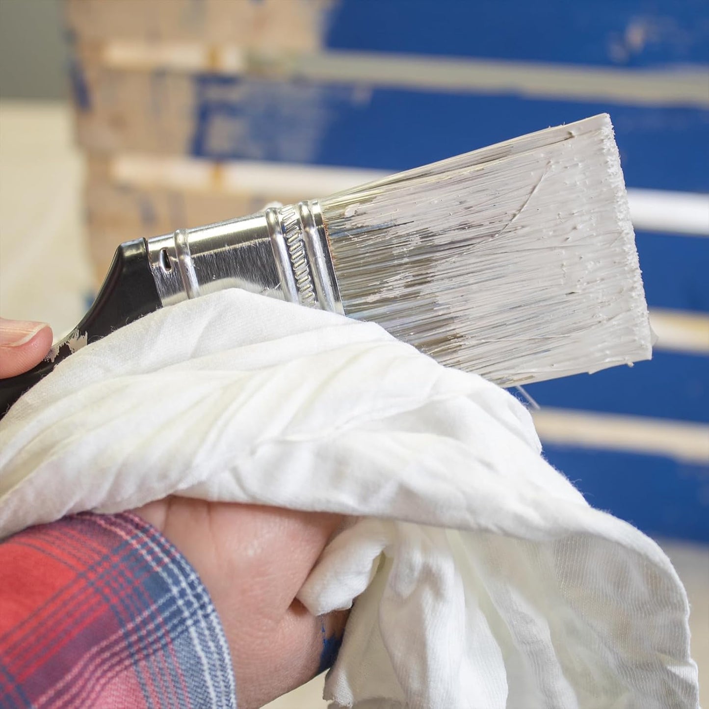 Premium White T-Shirt Cleaning Rags (10 lbs. Bag) – White Cotton Rags for Cleaning, Staining, Painting, Oil, Grease & Dust Removal – Shop Rags Bulk for Multipurpose use