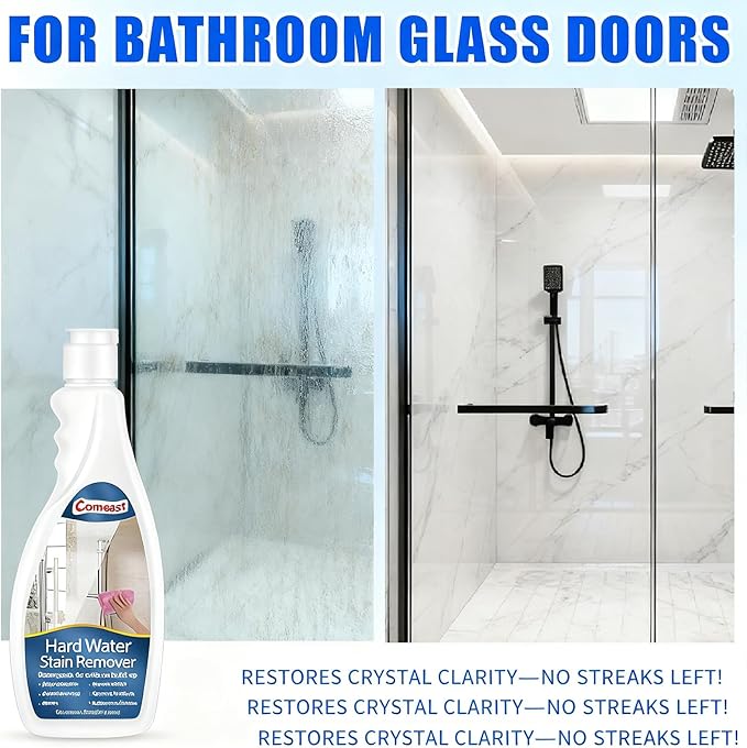 Hard Water Stain Remover, Shower Glass & Shower Door, Toilet Bowl Cleaner, for Calcium Build Up,Meet All Household Cleaner Needs 16 oz(600 grams)