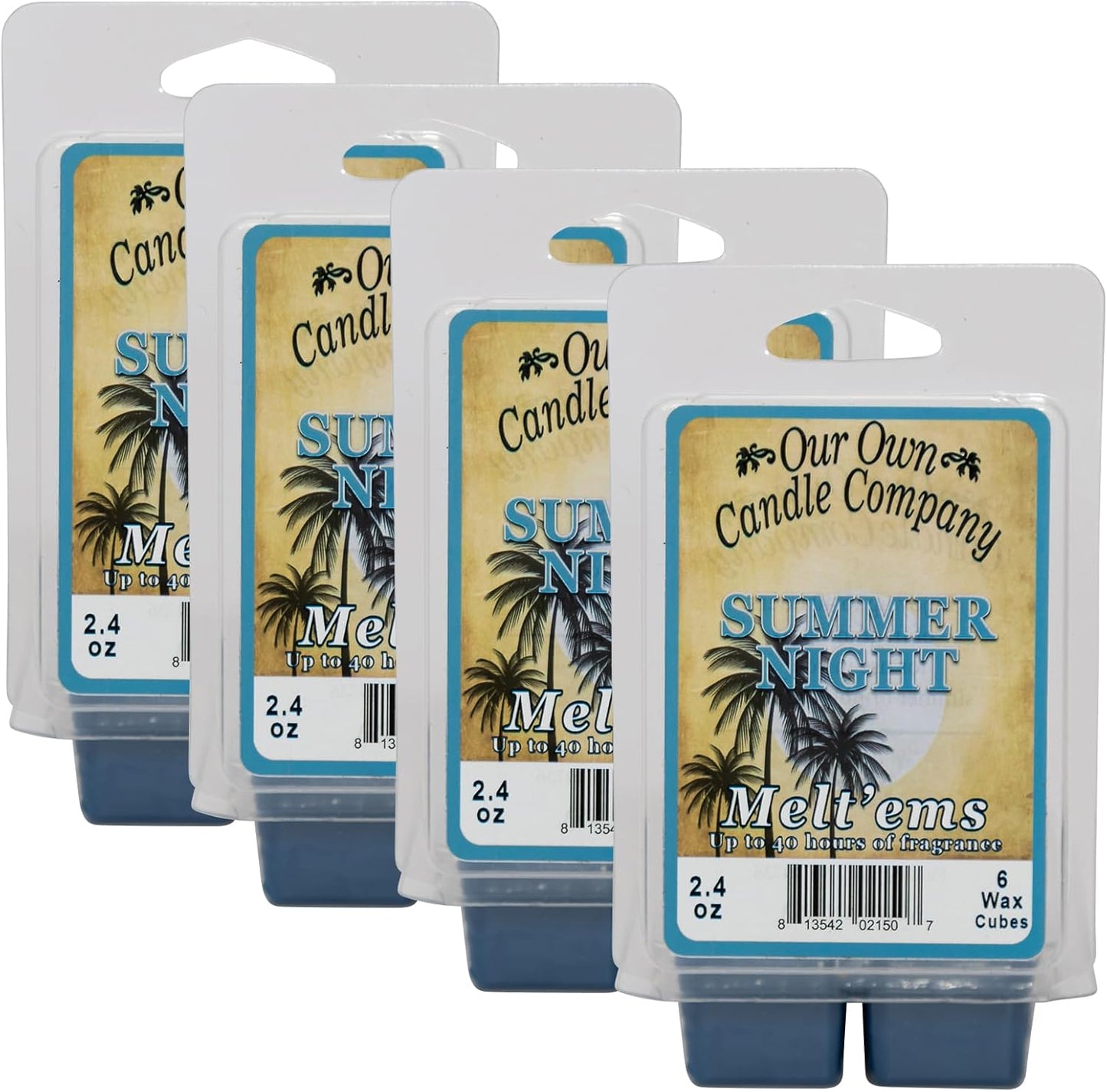 Our Own Candle Company Premium Wax Melt, Summer Night Scent, Handmade in The USA, 24 Cubes (4 Pack, 9.6oz Total)