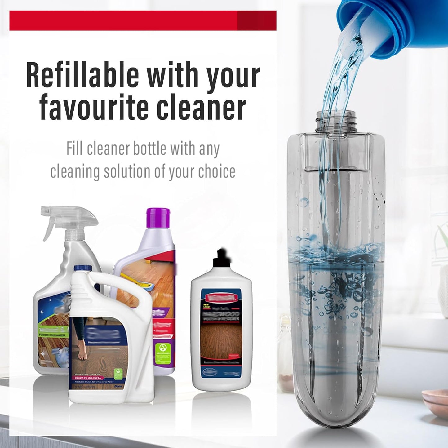 Mops for Floor Cleaning Wet Spray Mop with 14 oz Refillable Bottle and 2 Washable Microfiber Pads Home or Commercial Use Dry Wet Flat Mop for Hardwood Laminate Wood Ceramic