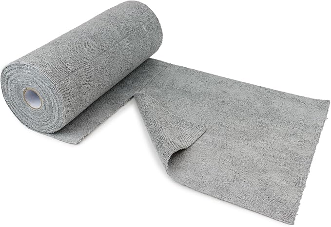 Autofiber [Roll-o-Rags] Microfiber Towels on a Roll | Tear Off Sheets | 12"x12" | 30/roll (Gray)