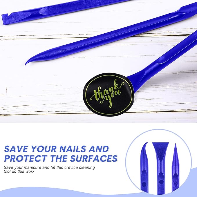 9 Pieces Plastic Scraper Tool Scratch Free Crevice Cleaning Sticker Remover Tool Multipurpose Non Scratch Scrapers for Tight Spaces, Kitchen, Crevices, Auto Detailing, Paint