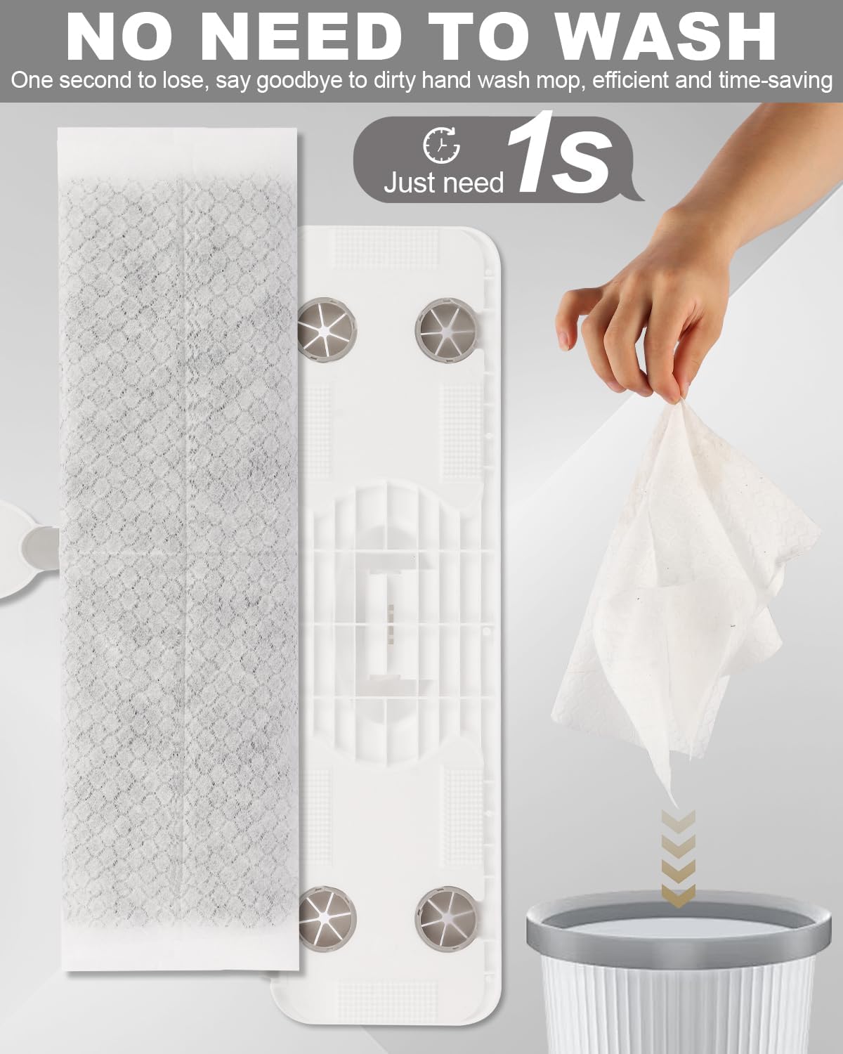 Spray Mop for Floor Cleaning Refillable Bottle with 2 Washable Reusable Microfiber Pads,Mop for Wooden,Bamboo, and Cement Floors Suitable for Both Household(with Rags)