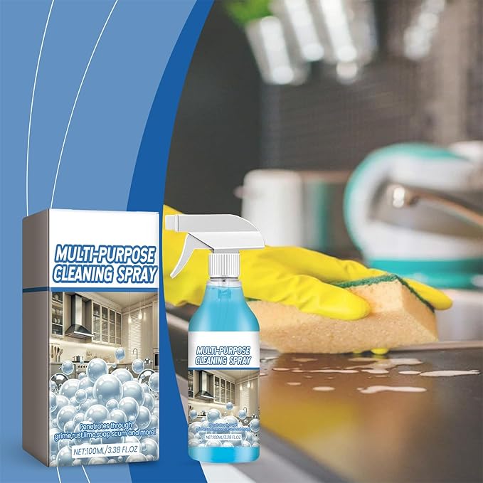 Grease Cleaner, Cleaning Multi-Purpose Degreaser, 100ml Heavy Duty Kitchen Grime Remover Spray for Tough Stains, Powerful Degreaser with Fast Action Formula, for Window Glass Appliance Countertop