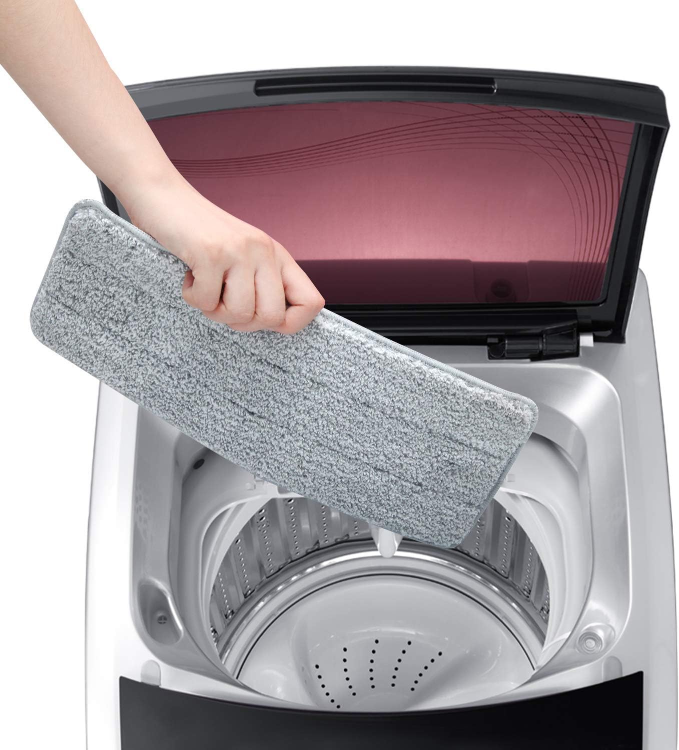 Bulletproof Microfiber Mop Replacement Heads - Washable Pads for Floor Cleaning Compatible with Tethys & Most 11” - 13” Flat Squeeze Mops for Wet/Dry Mopping, Sanitizing, and Scrubbing Hardwood