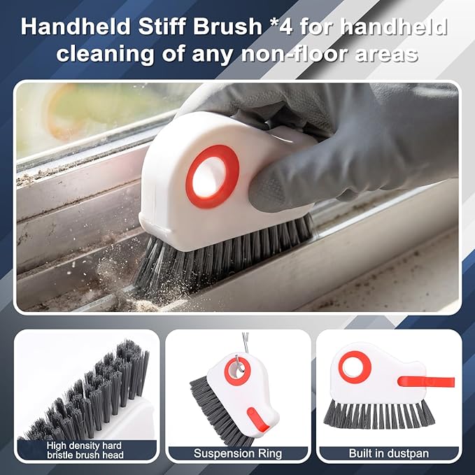 23 Pcs Window Track Cleaner Tools Set, Window Groove Cleaning Brush Kit for Sliding Door, Sill, Tile Lines, Shutter, Car Vents, Keyboard, Air Conditioner