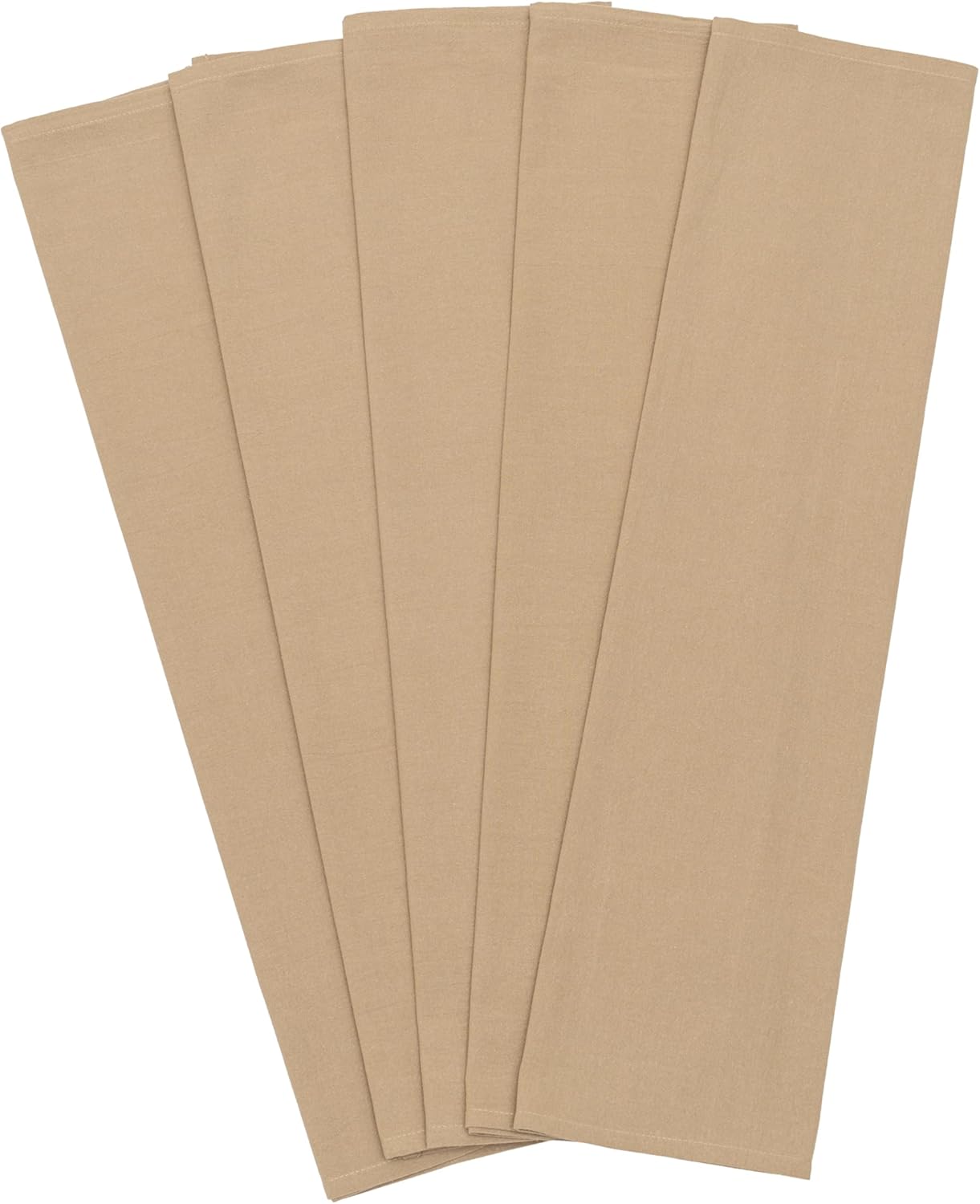 Beige Flour Sack Tea Towels - 100% Organic Cotton, 5 Pack, 27"x27", Highly Absorbent Beige Dish Towels - Versatile and Multipurpose Kitchen Towels for Baking - Customizable and Easy to Embroider