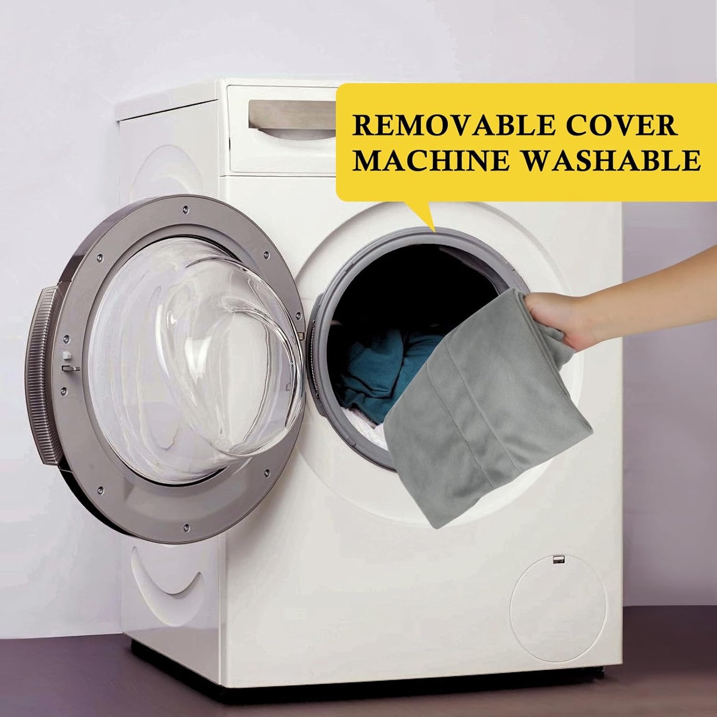 fowong Door Draft Stopper Double Side Adjustable Seal Bottom of Doors 30" to 36" Noise Blocker Cover Gap up to 1.5" Soundproof Interior Front Draft Guard Grey