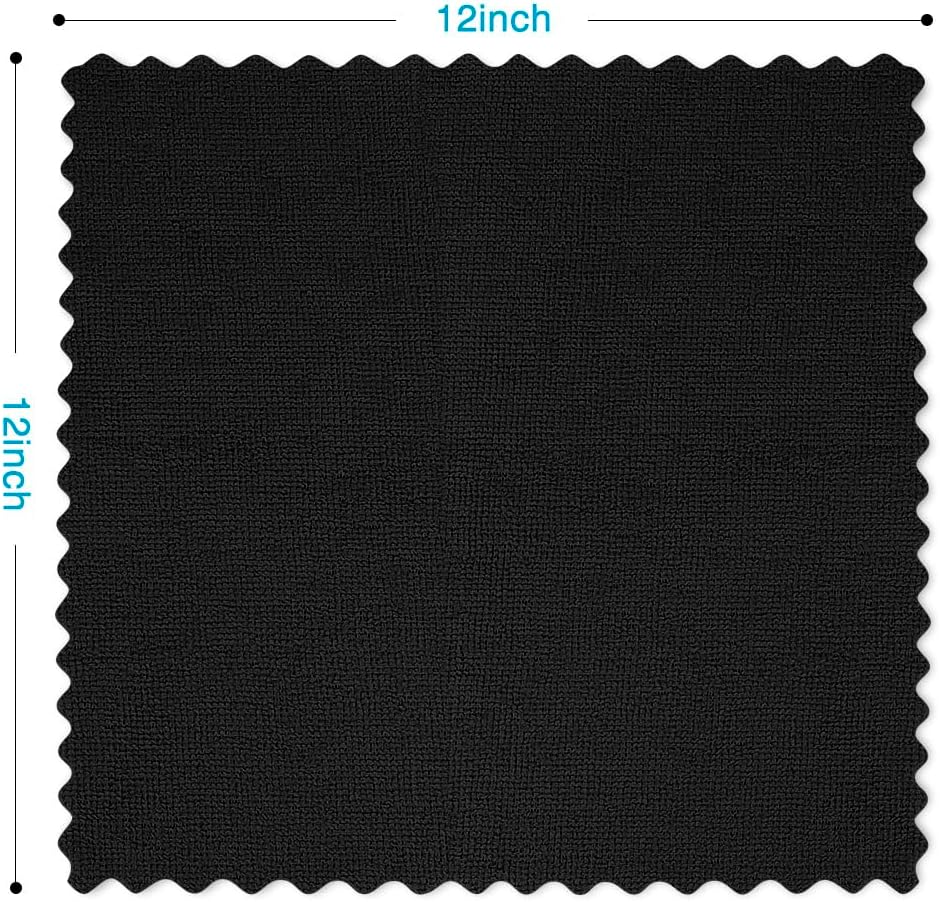 Orighty Cleaning Cloths 12x12 inch, Pack of 24, Highly Absorbent Microfiber Cleaning Supplies, Lint Free Cloths for Multiple-use, Powerful Cleaning Rags for House, Kitchen, Car Care (Black)