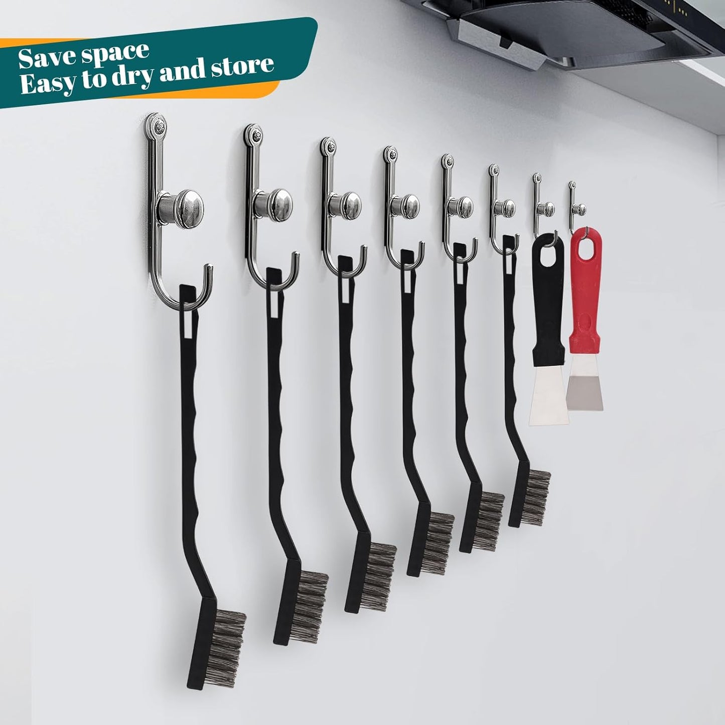 20 Pcs Mini Wire Brush Stainless Steel Brush Set, Curved Handle Masonry Brush Wire Brush for Cleaning Welding Slag and Rust