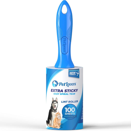 PetLovers Extra Sticky Lint Roller Mega Value Set for Pet Hair Removal, Dog and Cat Lint Remover (1 Pack)