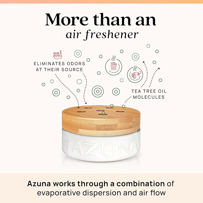 Azuna Air Freshener and Odor Eliminator for Strong Odor Gel 12oz Refill Pouch | Plant-Based & Long Lasting | Pet, Smoke, Home and Bathroom | Simply Citrus | Lasts 60–90 Days