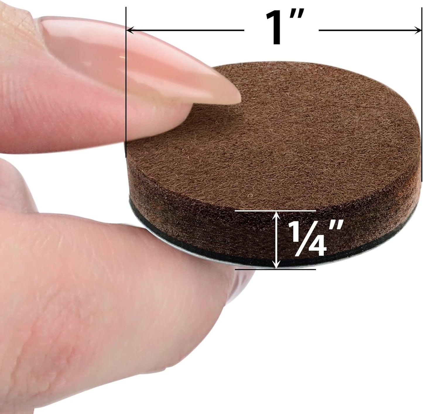 24 Heavy-Duty Felt Furniture Pads 1” 1/4” Thick X-Protector! Round Felt Pads for Furniture Feet - The Best Felt Floor Protectors for Furniture to Prevent Scratches. Protect Your Hard Floor! (Brown)