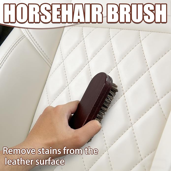 Car Detailing Brush Set, Ultra Soft Boars Hair Car Interior Detailing Brushes, Car Interior Detailing Kit, for Seats Leather Care or Cleaning (6PCS)