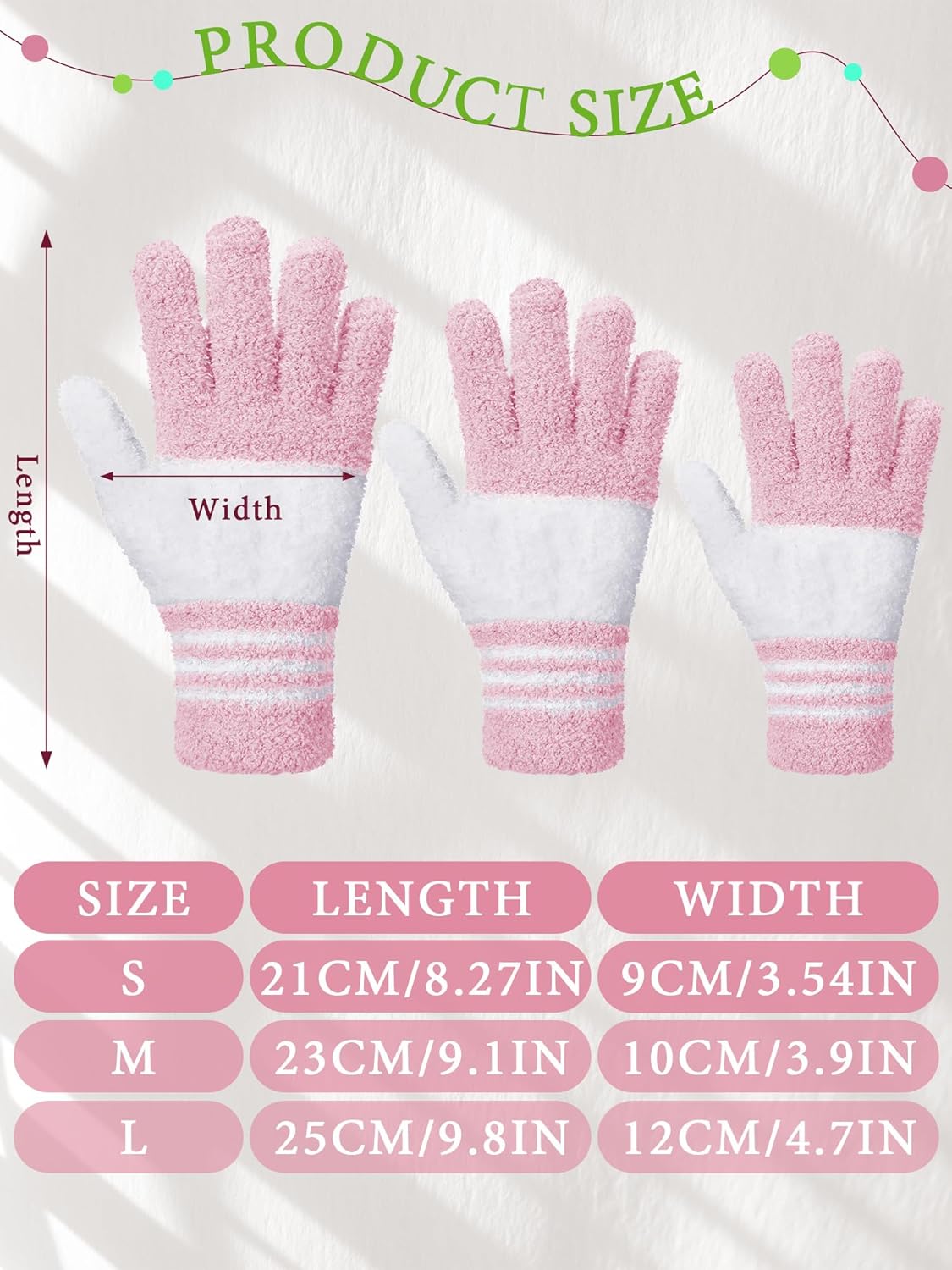 Patelai 3 Pairs Microfiber Plant Dusting Gloves Leaf Cleaning Gloves for Indoor Plants, Blinds, Furniture, House(Medium,Green Yellow, Water Blue, Pink, White)