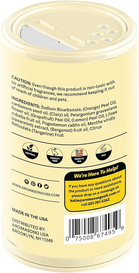 Aromasong Carpet Deodorizer Powder- 2-PACK - 100% Natural Citrus Carpet Freshener - Safe For Pets - Effective Pet Odor Eliminator For Strong Odor & Pet Urine 13 Oz. (Improved Formula)