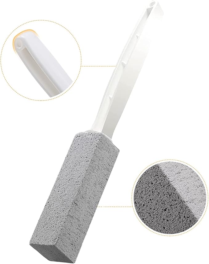 2 Pack Toilet Cleaner Hard Water Build up Remover with Ergonomic Handle, Pumice Stone Cleanning Tool Stain Hard Water Ring Cleaner for Toilet, Pool, Bathroom, Sink