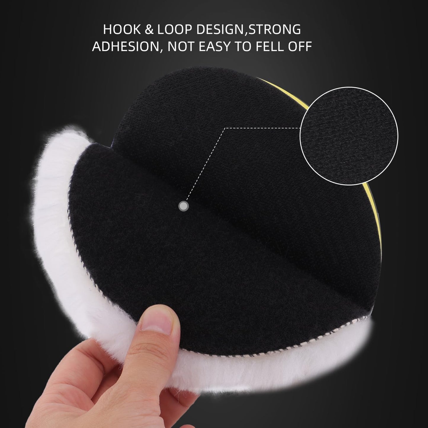 Wool Polishing Buffing Pad, SPTA 6 Pcs 6 Inch 150mm Polishing Buffing Wheel for Drill Buffer Attachment with 5/8"-11 Drill Adapter Compound Cutting & Polishing for Car Polisher