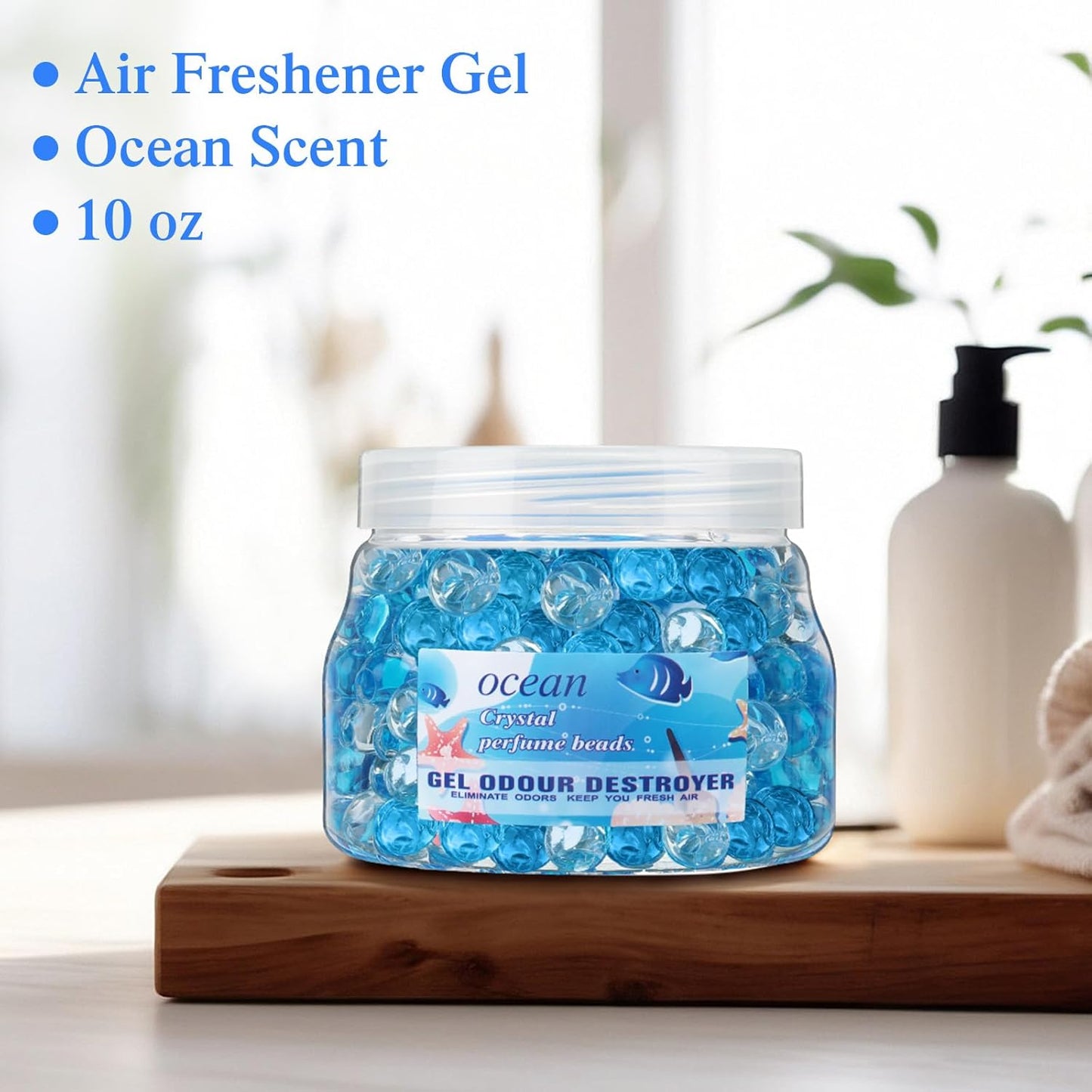 Timgle 12 Pack Odor Eliminator Gel Beads Bulk 10 Ounces Air Freshener Gel Beads Odor Eliminator for Home, Bathrooms, Cars, Boats and Pet Areas(Ocean Scent)