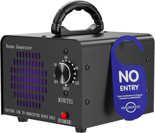 Ozone Generator Machine 60,000mg/h, High Capacity Ozone Odor Eliminator Removal Air Purifier for Home Car Pet & Basement Odor, Suitable for Spaces up to 5,000 Square Feet, Black