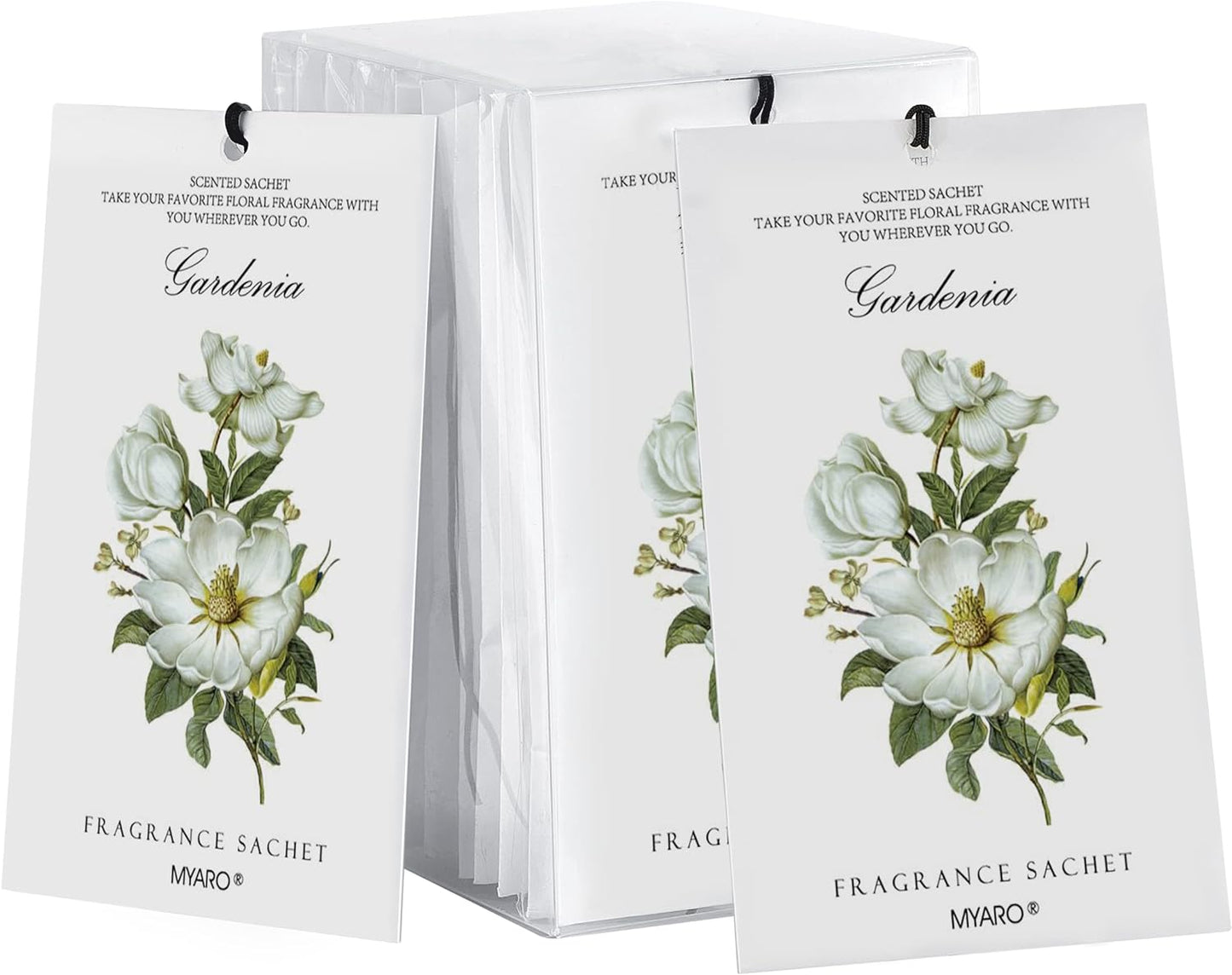 MYARO Scented Sachet House Air Freshener - 12 Pack Long Lasting Gardenia Fragrance Deodorizer for Home Closet Drawer Car