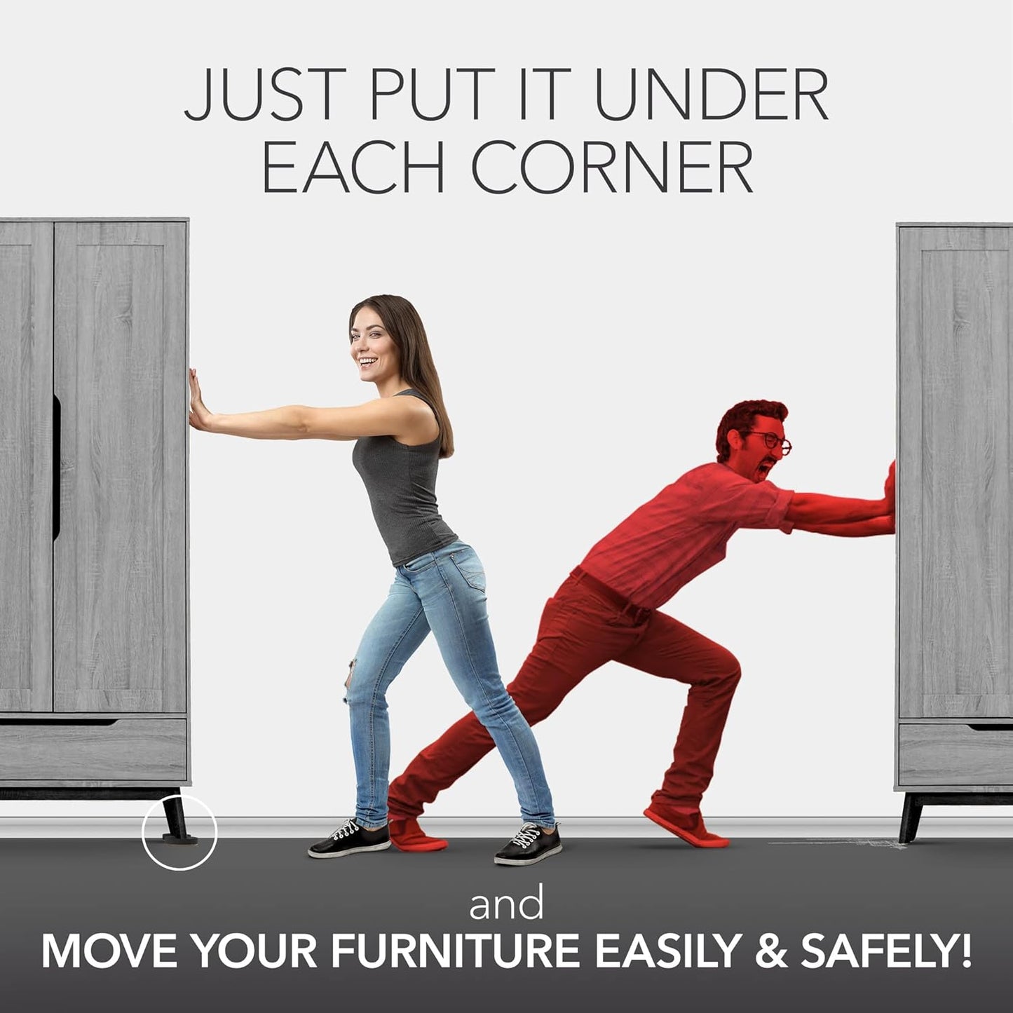 Felt Furniture Sliders Hardwood Floors X-PROTECTOR – 8 PCS 4 3/4 inch Furniture Sliders – Heavy Duty Felt Sliders Hard Surfaces – Move Your Furniture Easily & Safely!