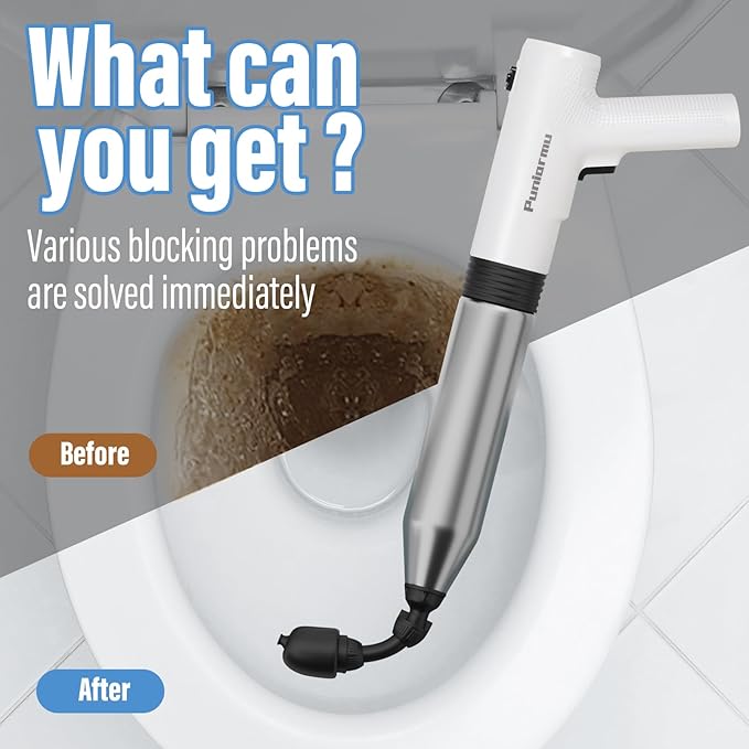 Electric Toilet Plunger,Unclog In One Shot,Remover For Bathroom,Kitchen Pipes Clog,High Pressure Air Plungers For Bathroom Heavy Duty