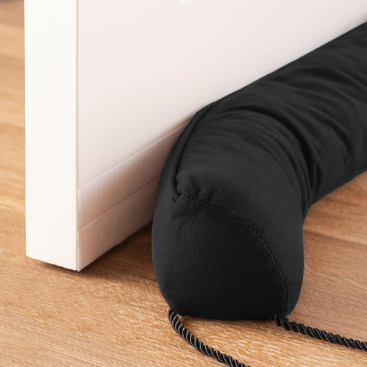 Sunolga 84" Door Draft Stopper Blocks Hot and Cold Air with Removable Washable Cover for Gaps Up to 3", All-Season Seal for Noise, Wind, Under Door Sweep for Bottom of Door, Home Essentials, Black