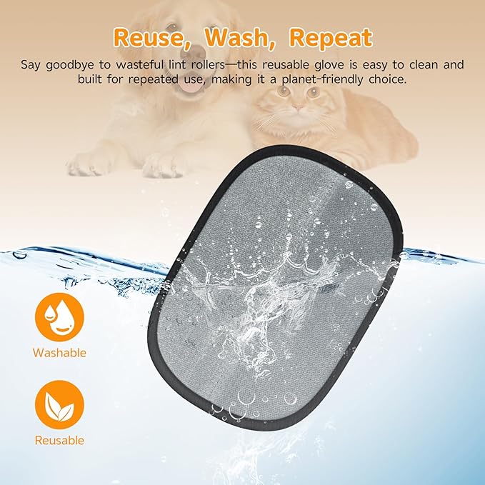 Pet Hair Removal, 2025 Newly Upgraded Five-Finger Electrostatic Pet Hair Removal Glove, Reusable Cat & Dog Hair Remover Tool for Clothing, Couch, Furniture, Carpet, Car Seat, Cat Grooming Glove -1 PCS