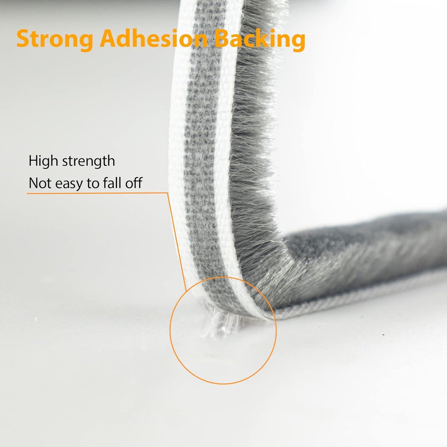 65FT Brush Weather Stripping, Neat Pile Self Adhesive Seal Strip for Windows and Door, Weatherstrip for Soundproofing, Windproof, Dustproof, Stronger Stickiness, 0.35'' Wide x 0.35'' Thick, Grey