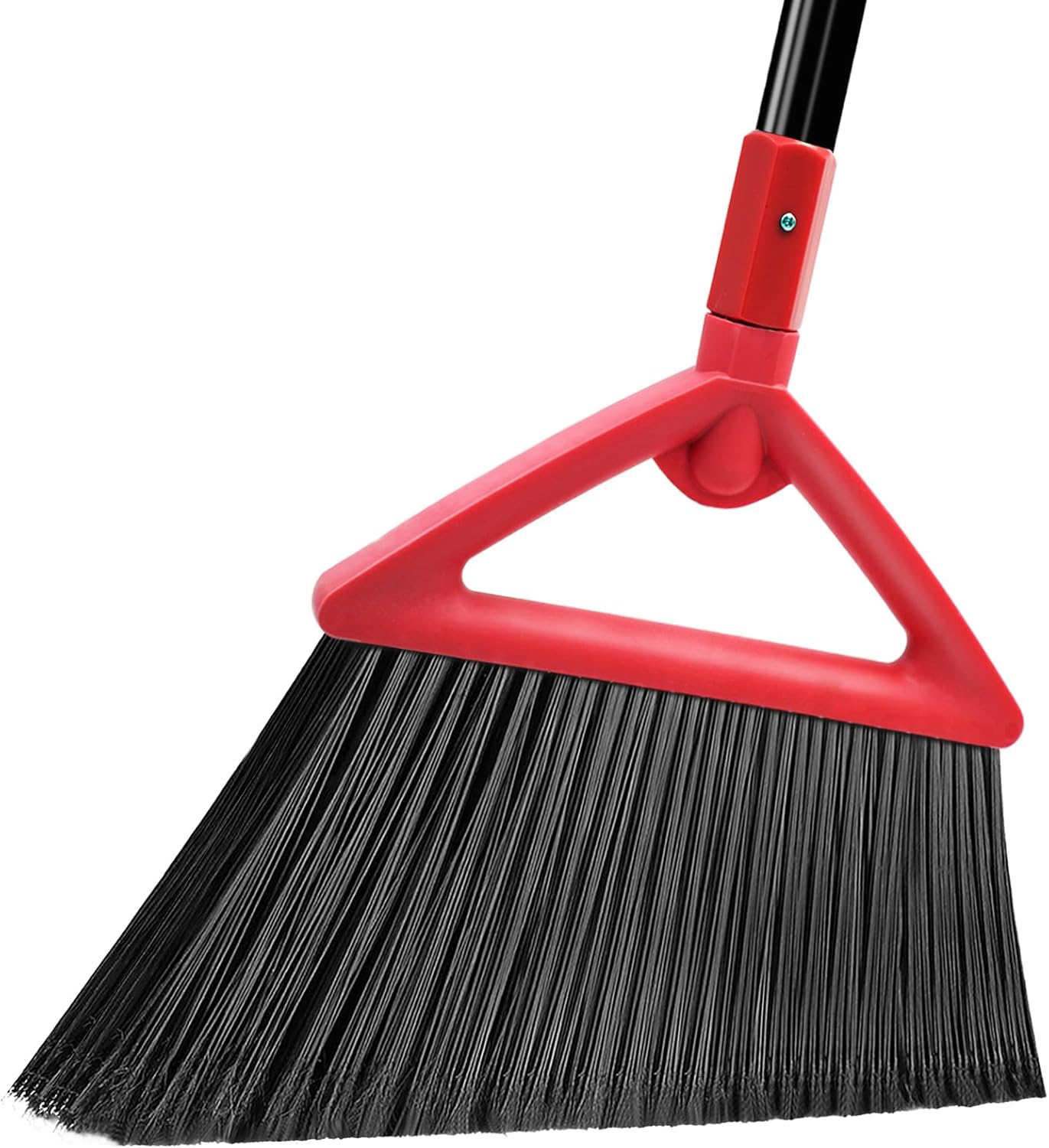 Heavy Duty Commercial Broom, Upgraded Angle Brooms for Sweeping Indoor and Outdoor, Perfect Red Broom of Kitchen, Garage, Industrial and Courtyard