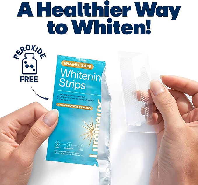 Lumineux Teeth Whitening Strips - 35 Treatments (6 Months) – Peroxide Free - Enamel Safe for Whiter Teeth - Whitening Without The Sensitivity - Dentist Formulated - Sensitivity Free