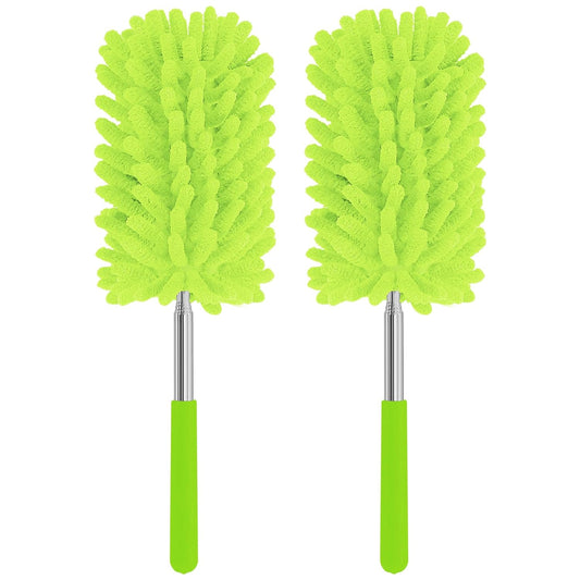 Mini Duster for Cleaning, 360° Bendable Hand Dusters with Extension Pole, Washable Small Duster for Car Interior, Office, Furniture