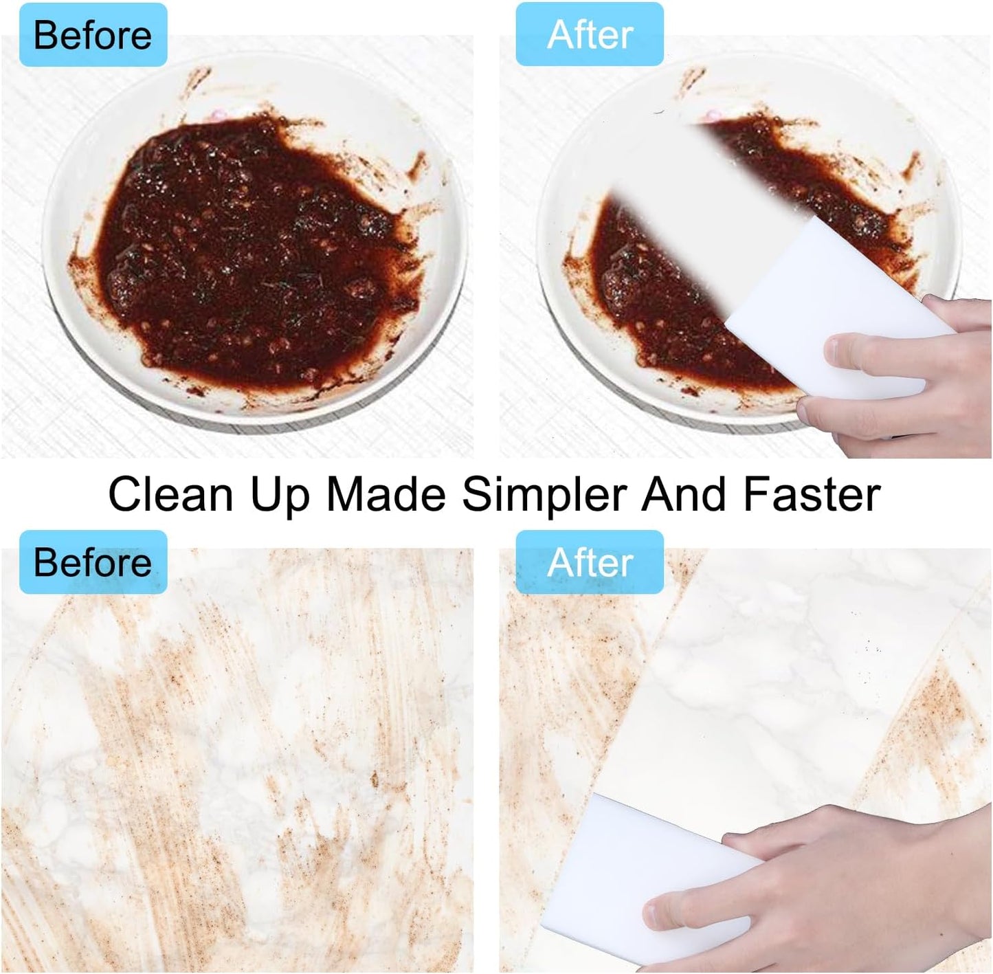 100 Pack Magic Sponge Eraser,Multi-Functional Household Cleaning Kitchen Dish Sponge for Furniture,Extra Thick and Long Lasting Melamine Cleaning Sponges for Bathroom,Bathtub, Wall Cleaner (100)