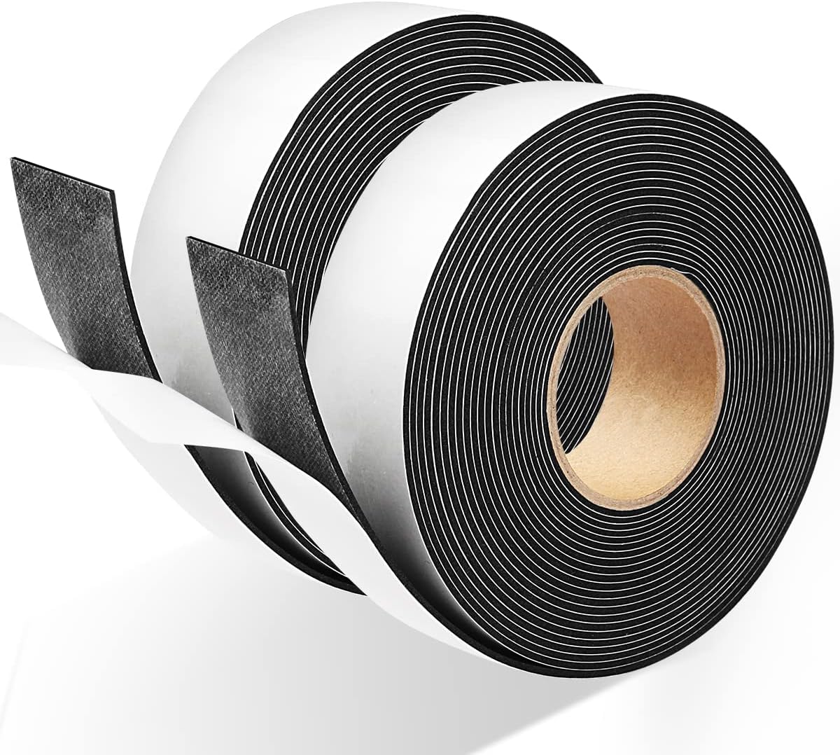 2 Rolls Weather Stripping Door Seal, 1''W x 1/16'' T Foam Tape Single Sided, Adhesive Closed Cell Weather Strip (Total 32 Feet Long)…